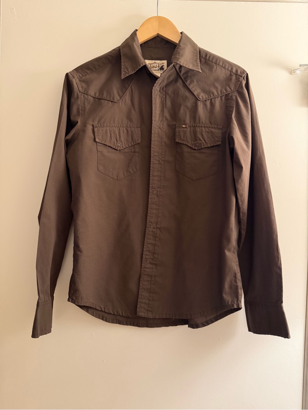 Taos Brown Long-Sleeve Western Button-Down Shirt
